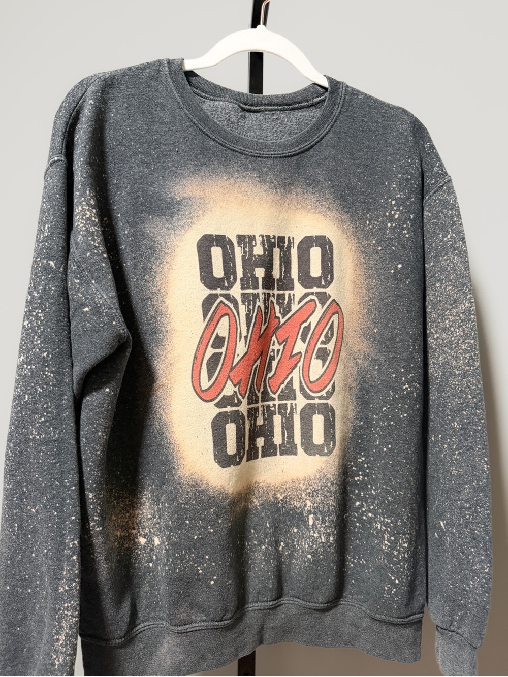 Ohio State Gray Dyed Pullover Sweatshirt Crewneck Football Szn